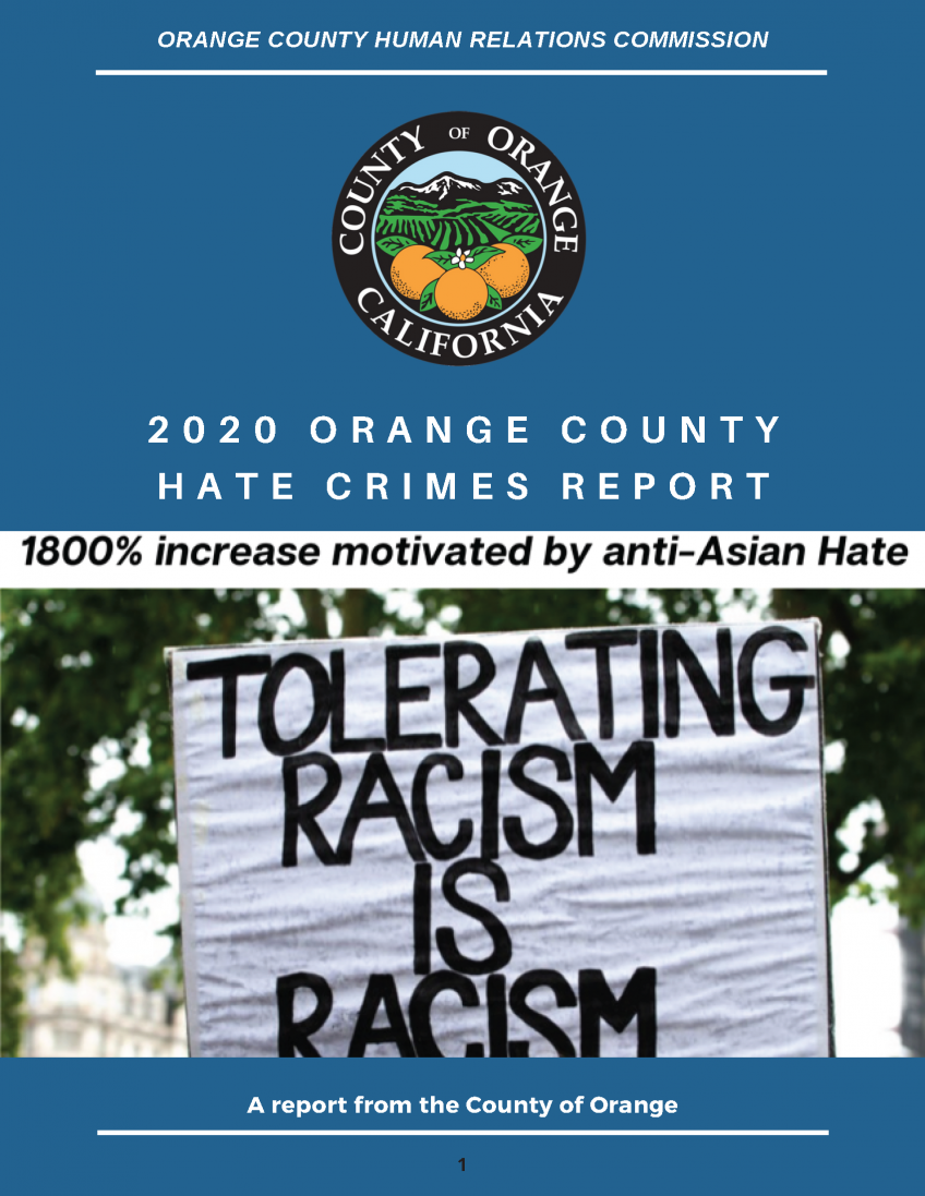  橙县发布 2021 年仇恨犯罪报告