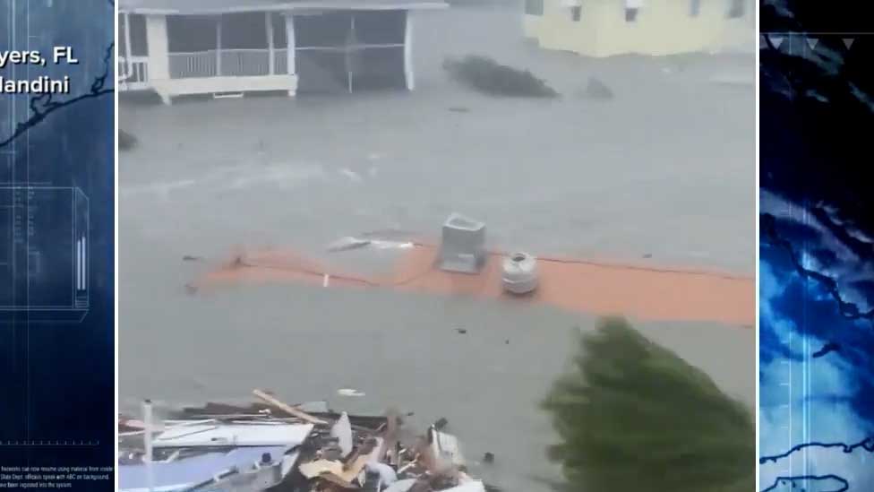 灾难现场：4级致命飓风伊恩登陆佛州